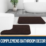 Buganda Bathroom Rugs 30x20, Quick Dry Machine Washable Chenille Bath Mats with Rubber Backing, Grey - Image 40