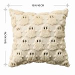 Sm:)e Embroidered Goost Plush Faux Fur Jacquard Halloween Throw Pillow Cover 18x18 Inch White, Set of 2 Silky Soft Cushion Case for Sofa Couch - Image 14