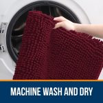 Buganda Bathroom Rugs 30x20, Quick Dry Machine Washable Chenille Bath Mats with Rubber Backing, Grey - Image 61