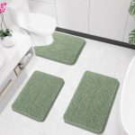 Buganda Bathroom Rugs 30x20, Quick Dry Machine Washable Chenille Bath Mats with Rubber Backing, Grey - Image 73