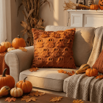 Sm:)e Embroidered Goost Plush Faux Fur Jacquard Halloween Throw Pillow Cover 18x18 Inch White, Set of 2 Silky Soft Cushion Case for Sofa Couch - Image 22