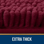 Buganda Bathroom Rugs 30x20, Quick Dry Machine Washable Chenille Bath Mats with Rubber Backing, Grey - Image 59