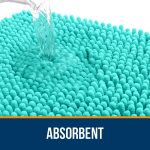 Buganda Bathroom Rugs 30x20, Quick Dry Machine Washable Chenille Bath Mats with Rubber Backing, Grey - Image 91