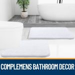 Buganda Bathroom Rugs 30x20, Quick Dry Machine Washable Chenille Bath Mats with Rubber Backing, Grey - Image 47