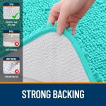 Buganda Bathroom Rugs 30x20, Quick Dry Machine Washable Chenille Bath Mats with Rubber Backing, Grey - Image 93