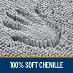 Buganda Bathroom Rugs 30x20, Quick Dry Machine Washable Chenille Bath Mats with Rubber Backing, Grey - Image 66
