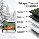 YUWENUS Heated Outdoor Cat House with Heated Pad and Escape Door for Outdoor Weatherproof Cat Shelter Insulated Outdoor Cat House,Green,Small - Image 27
