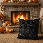 Sm:)e Embroidered Goost Plush Faux Fur Jacquard Halloween Throw Pillow Cover 18x18 Inch White, Set of 2 Silky Soft Cushion Case for Sofa Couch - Image 40