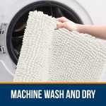 Buganda Bathroom Rugs 30x20, Quick Dry Machine Washable Chenille Bath Mats with Rubber Backing, Grey - Image 22