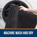Buganda Bathroom Rugs 30x20, Quick Dry Machine Washable Chenille Bath Mats with Rubber Backing, Grey - Image 30