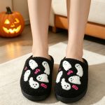 BERANMEY Halloween Slippers for Women Perfect Soft Plush Comfy Warm Slip-On Cute Womens Slippers Indoor Fluffy House Slippers for Women and Men Non-slip Fuzzy Flat Slides - Image 21