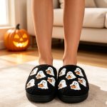 BERANMEY Halloween Slippers for Women Perfect Soft Plush Comfy Warm Slip-On Cute Womens Slippers Indoor Fluffy House Slippers for Women and Men Non-slip Fuzzy Flat Slides - Image 129