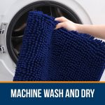 Buganda Bathroom Rugs 30x20, Quick Dry Machine Washable Chenille Bath Mats with Rubber Backing, Grey - Image 14