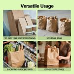 100 Pack Paper Kraft Paper Bags,Heavy Duty Large Grocery Brown Bag,14x10.5x6.5 Inch Bags for Storage,Take out,Shopping,Sacks - Image 21