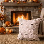 Sm:)e Embroidered Goost Plush Faux Fur Jacquard Halloween Throw Pillow Cover 18x18 Inch White, Set of 2 Silky Soft Cushion Case for Sofa Couch - Image 29