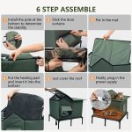 YUWENUS Heated Outdoor Cat House with Heated Pad and Escape Door for Outdoor Weatherproof Cat Shelter Insulated Outdoor Cat House,Green,Small - Image 18