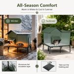 YUWENUS Heated Outdoor Cat House with Heated Pad and Escape Door for Outdoor Weatherproof Cat Shelter Insulated Outdoor Cat House,Green,Small - Image 19