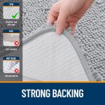 Buganda Bathroom Rugs 30x20, Quick Dry Machine Washable Chenille Bath Mats with Rubber Backing, Grey - Image 70