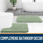 Buganda Bathroom Rugs 30x20, Quick Dry Machine Washable Chenille Bath Mats with Rubber Backing, Grey - Image 79