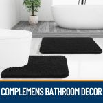 Buganda Bathroom Rugs 30x20, Quick Dry Machine Washable Chenille Bath Mats with Rubber Backing, Grey - Image 55
