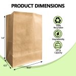 100 Pack Paper Kraft Paper Bags,Heavy Duty Large Grocery Brown Bag,14x10.5x6.5 Inch Bags for Storage,Take out,Shopping,Sacks - Image 16