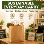100 Pack Paper Kraft Paper Bags,Heavy Duty Large Grocery Brown Bag,14x10.5x6.5 Inch Bags for Storage,Take out,Shopping,Sacks - Image 8
