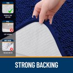 Buganda Bathroom Rugs 30x20, Quick Dry Machine Washable Chenille Bath Mats with Rubber Backing, Grey - Image 15