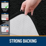 Buganda Bathroom Rugs 30x20, Quick Dry Machine Washable Chenille Bath Mats with Rubber Backing, Grey - Image 54
