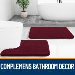Buganda Bathroom Rugs 30x20, Quick Dry Machine Washable Chenille Bath Mats with Rubber Backing, Grey - Image 63