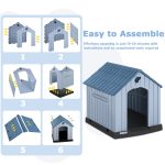 Waleaf Plastic Dog House Outdoor Indoor for Small Medium Larige Dogs,Waterproof Dog Houses with Elevated Floor and Air Vents,Durable Ventilate & Easy Clean and Assemble - Image 12