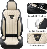 FLORICH Leather Car Seat Covers Full Set for Cars, SUVs & Trucks, Pink Black Front & Rear Automotive Seat Covers, Universal Fit for Toyota Honda Ford Jeep - Image 35