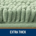 Buganda Bathroom Rugs 30x20, Quick Dry Machine Washable Chenille Bath Mats with Rubber Backing, Grey - Image 76