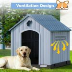 Waleaf Plastic Dog House Outdoor Indoor for Small Medium Larige Dogs,Waterproof Dog Houses with Elevated Floor and Air Vents,Durable Ventilate & Easy Clean and Assemble - Image 9