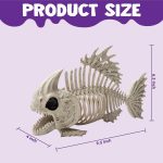 Joyfy Halloween Skeleton Fish Skeleton Halloween Decor,Plastic Skeleton with LED Eye for Halloween Decoration Outdoor Haunted House Party - Image 17