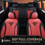 FLORICH Leather Car Seat Covers Full Set for Cars, SUVs & Trucks, Pink Black Front & Rear Automotive Seat Covers, Universal Fit for Toyota Honda Ford Jeep - Image 67