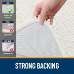 Buganda Bathroom Rugs 30x20, Quick Dry Machine Washable Chenille Bath Mats with Rubber Backing, Grey - Image 23
