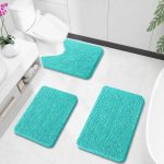 Buganda Bathroom Rugs 30x20, Quick Dry Machine Washable Chenille Bath Mats with Rubber Backing, Grey - Image 88