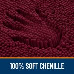 Buganda Bathroom Rugs 30x20, Quick Dry Machine Washable Chenille Bath Mats with Rubber Backing, Grey - Image 58
