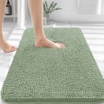 Buganda Bathroom Rugs 30x20, Quick Dry Machine Washable Chenille Bath Mats with Rubber Backing, Grey - Image 72