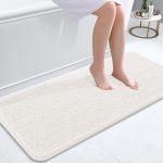 Buganda Bathroom Rugs 30x20, Quick Dry Machine Washable Chenille Bath Mats with Rubber Backing, Grey - Image 17