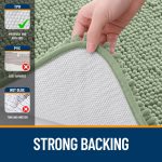 Buganda Bathroom Rugs 30x20, Quick Dry Machine Washable Chenille Bath Mats with Rubber Backing, Grey - Image 78