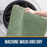 Buganda Bathroom Rugs 30x20, Quick Dry Machine Washable Chenille Bath Mats with Rubber Backing, Grey - Image 77