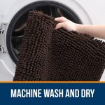 Buganda Bathroom Rugs 30x20, Quick Dry Machine Washable Chenille Bath Mats with Rubber Backing, Grey - Image 38