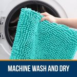 Buganda Bathroom Rugs 30x20, Quick Dry Machine Washable Chenille Bath Mats with Rubber Backing, Grey - Image 92