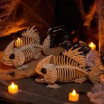 Joyfy Halloween Skeleton Fish Skeleton Halloween Decor,Plastic Skeleton with LED Eye for Halloween Decoration Outdoor Haunted House Party - Image 14
