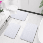 Buganda Bathroom Rugs 30x20, Quick Dry Machine Washable Chenille Bath Mats with Rubber Backing, Grey - Image 41