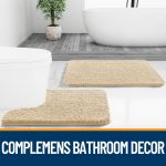 Buganda Bathroom Rugs 30x20, Quick Dry Machine Washable Chenille Bath Mats with Rubber Backing, Grey - Image 86