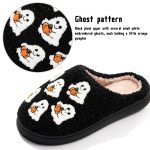 BERANMEY Halloween Slippers for Women Perfect Soft Plush Comfy Warm Slip-On Cute Womens Slippers Indoor Fluffy House Slippers for Women and Men Non-slip Fuzzy Flat Slides - Image 126