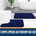 Buganda Bathroom Rugs 30x20, Quick Dry Machine Washable Chenille Bath Mats with Rubber Backing, Grey - Image 16