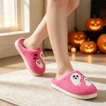 BERANMEY Halloween Slippers for Women Perfect Soft Plush Comfy Warm Slip-On Cute Womens Slippers Indoor Fluffy House Slippers for Women and Men Non-slip Fuzzy Flat Slides - Image 57